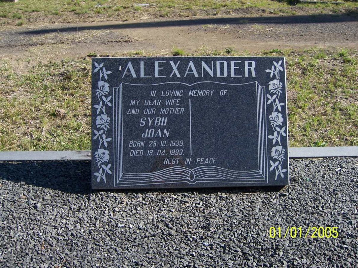ALEXANDER Sybil Joan 1939-1993