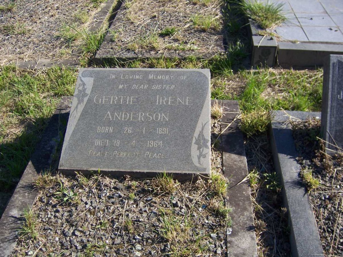 ANDERSON Gertie Irene 1891-1964