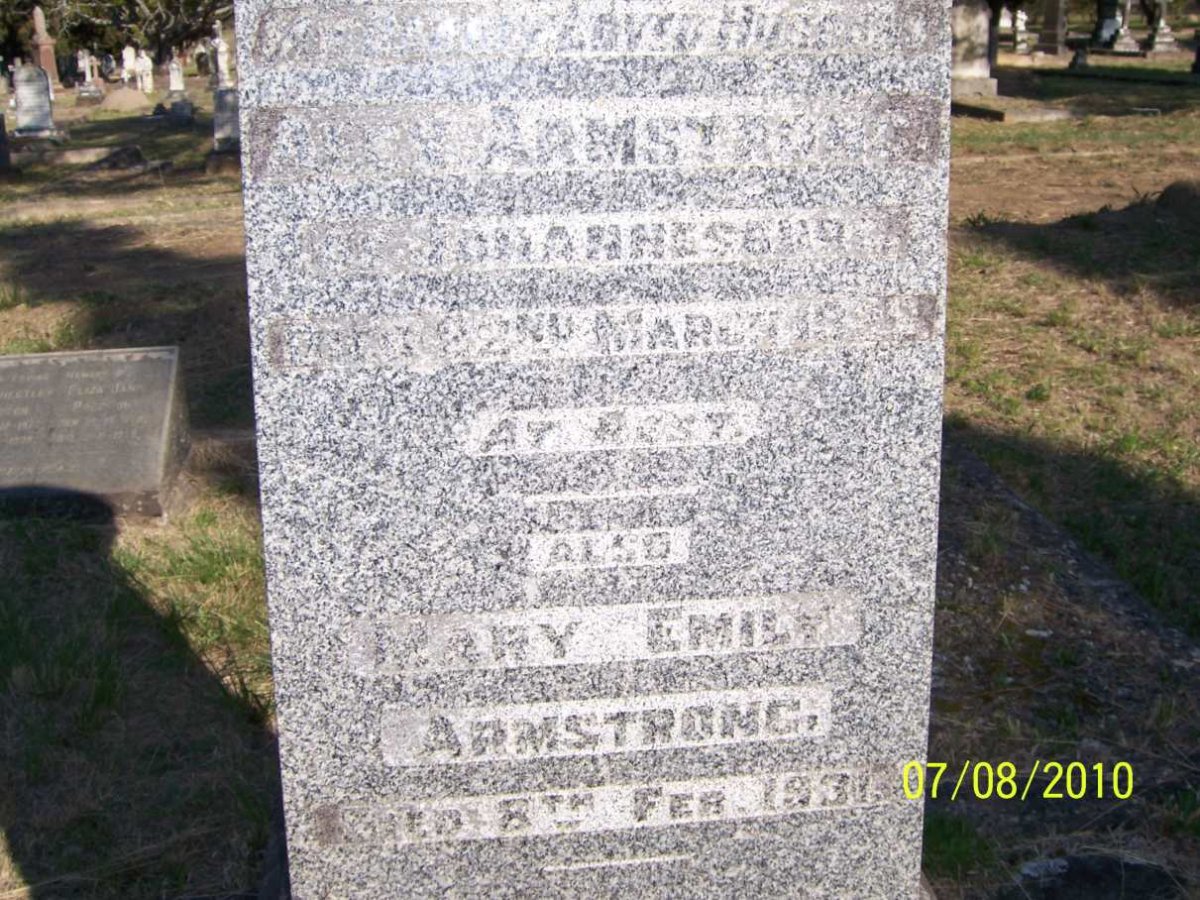 ARMSTRONG Alex  -1923 &amp; Mary Emily -1931