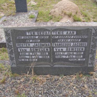 ASWEGEN Francouis Jacobus, van 1889-1959 &amp; Hester Jacomina 1885-1982 :: ASWEGEN Jan Hendrik, van 1914-1939