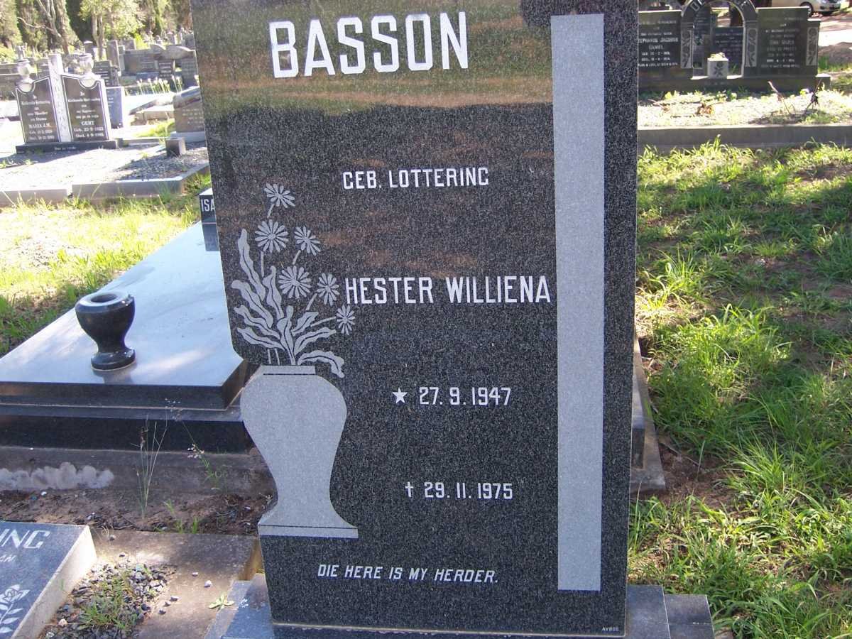 BASSON Hester Williena 1947-1975