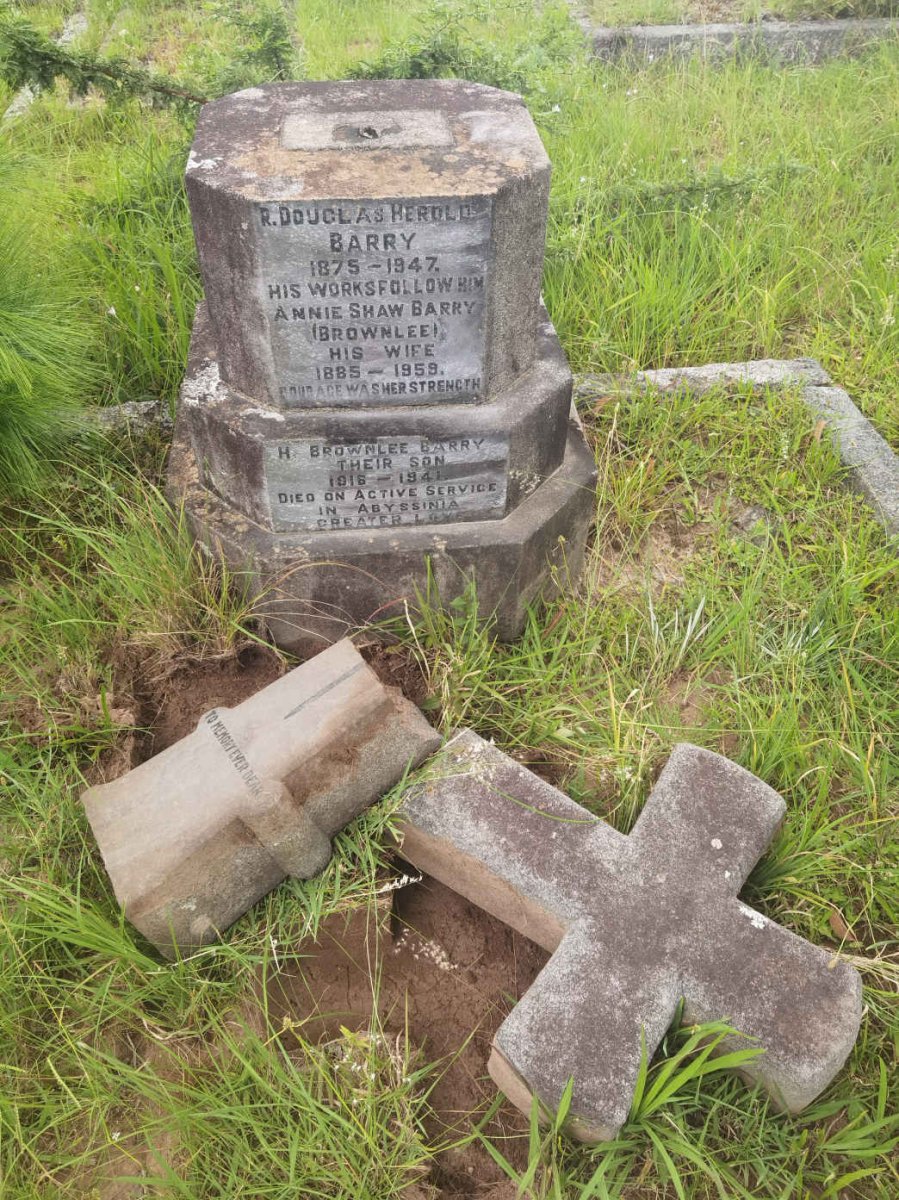BARRY R. Douglas Harold 1875-1947 &amp; Annie Shaw BROWNLEE 1885-1959 :: BARRY H. Brownlee 1916-1941