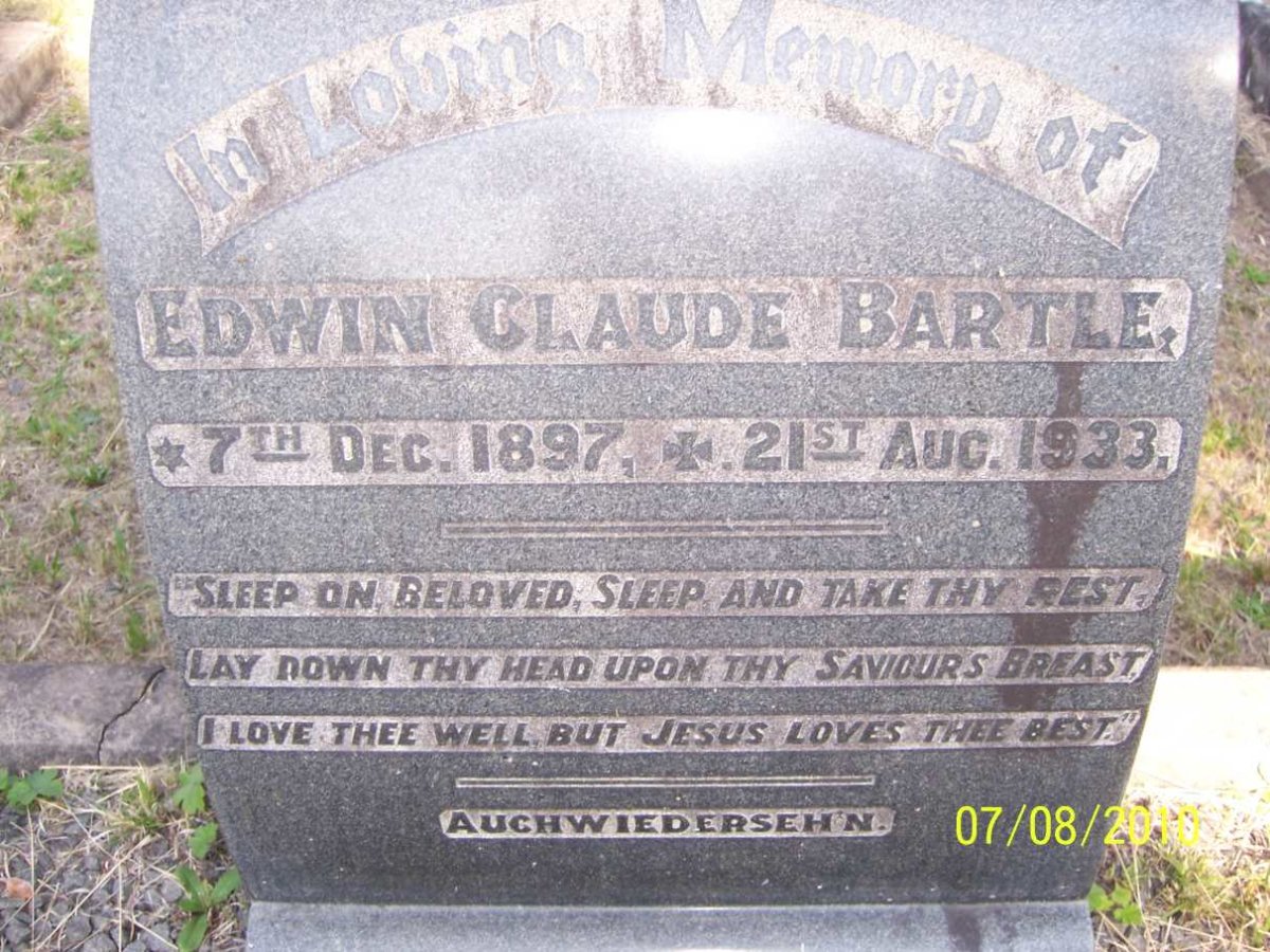 BARTLE Edwin Claude 1897-1933