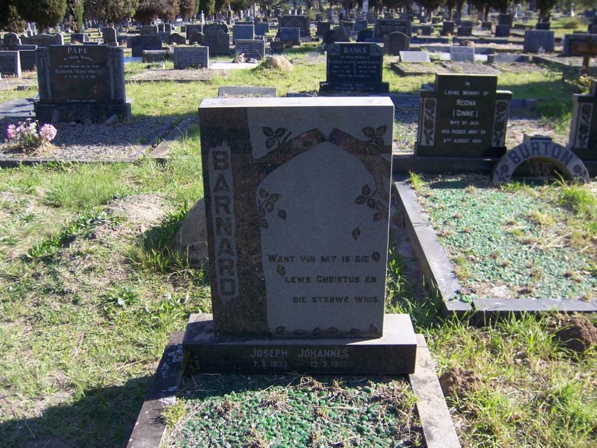 BARNARD Joseph Johannes 1933-1971