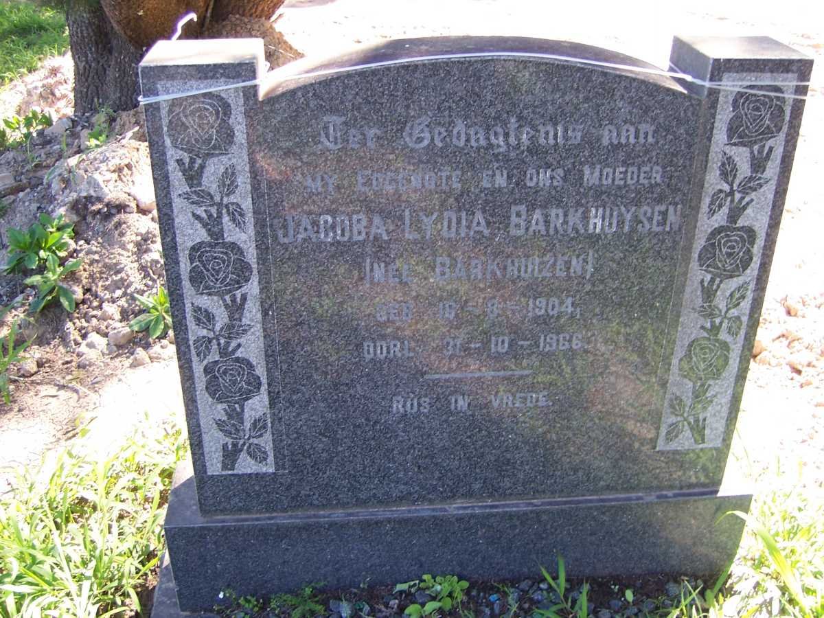 BARKHUYSEN Jacoba Lydia nee BARKHUIZEN 1904-1966