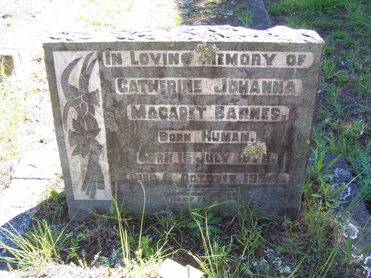BARNES Catherine Johanna Magaret nee HUMAN 1878-1954