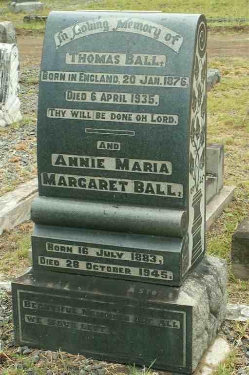 BALL Thomas 1876-1935 &amp; Annie Maria Margaret 1883-1945