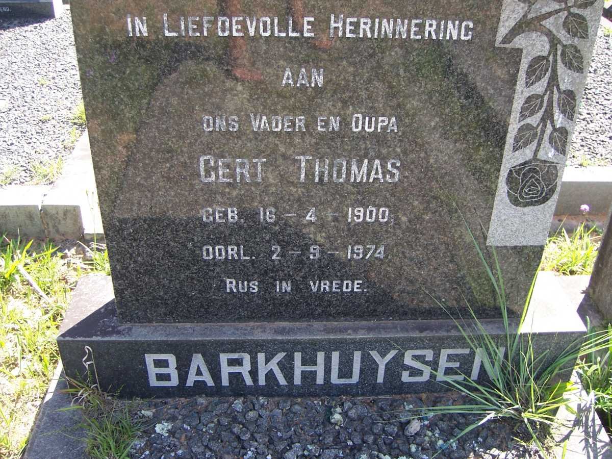 BARKHUYSEN Gert Thomas 1900-1974