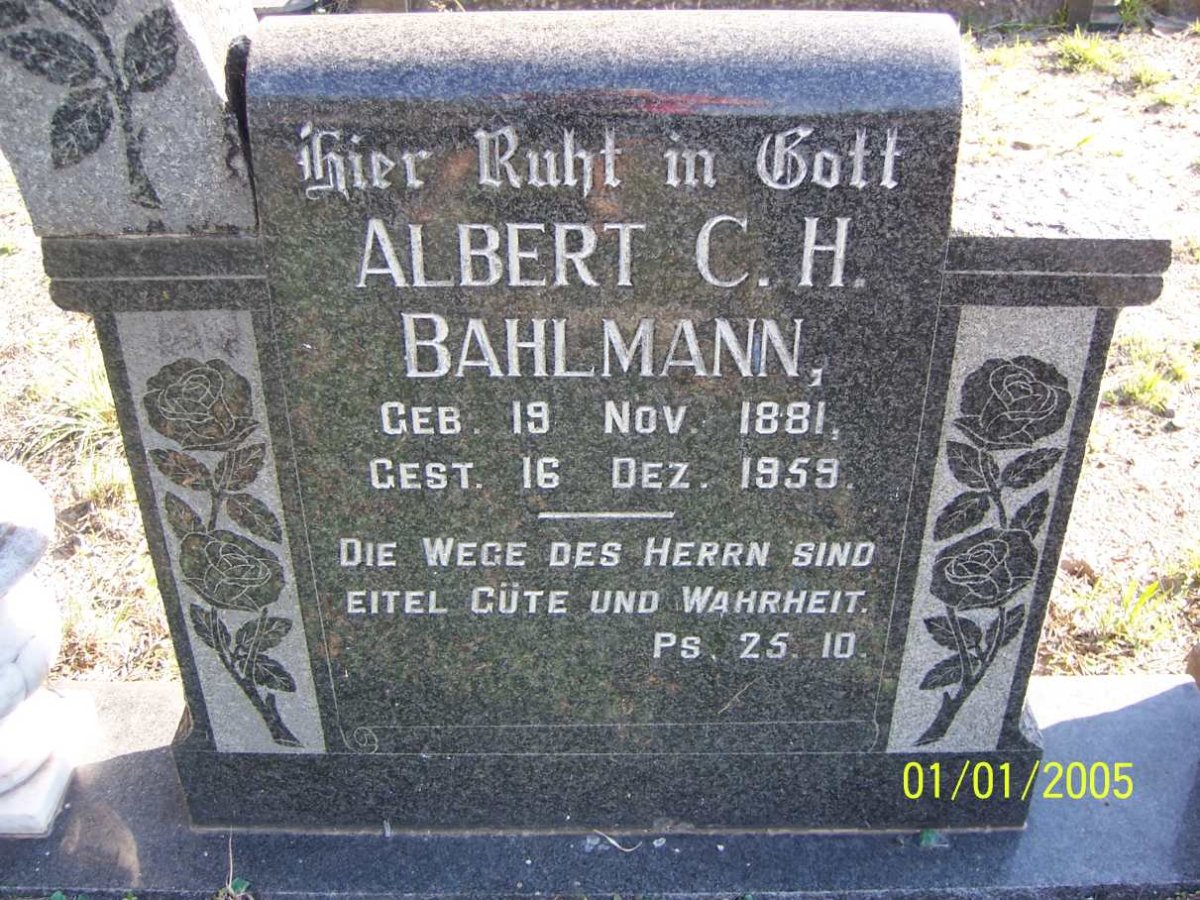 BAHLMANN Albert 1881-1959