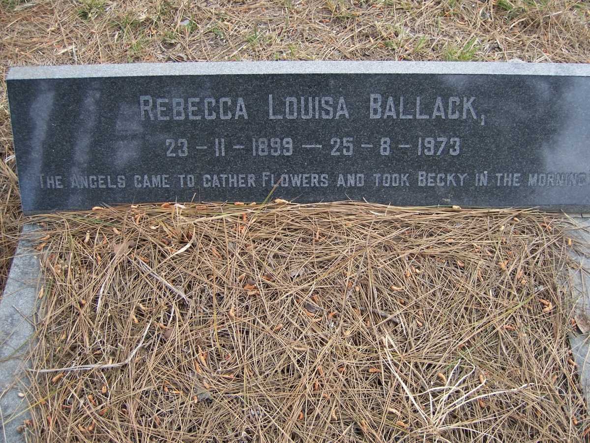BALLACK Rebecca Louisa 1899-1973