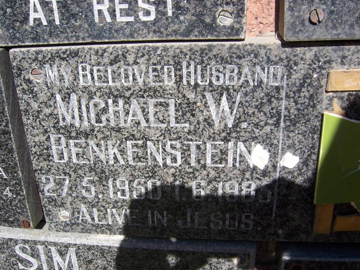 BENKENSTEIN Michael W. 1950-1985
