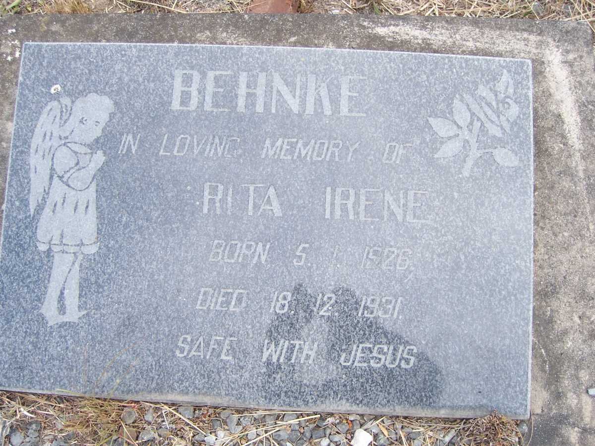 BEHNKE Rita Irene 1926-1931