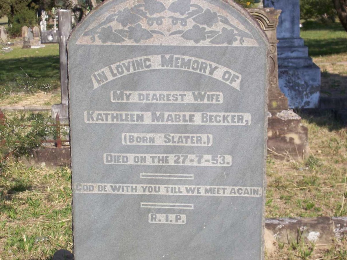 BECKER Kathleen Mable nee SLATER -1953