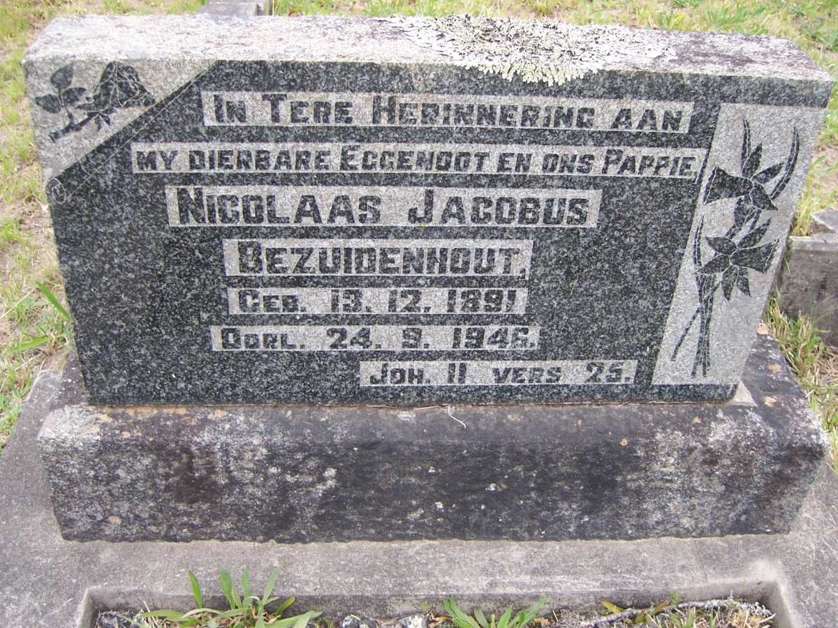 BEZUIDENHOUT Nicolaas Jacobus 1891-1946