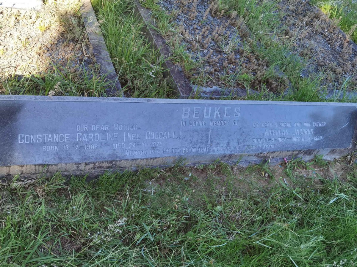 BEUKES Nicholas Jacobus 1897-1968 & Constance Caroline GOODALL 1908-1979