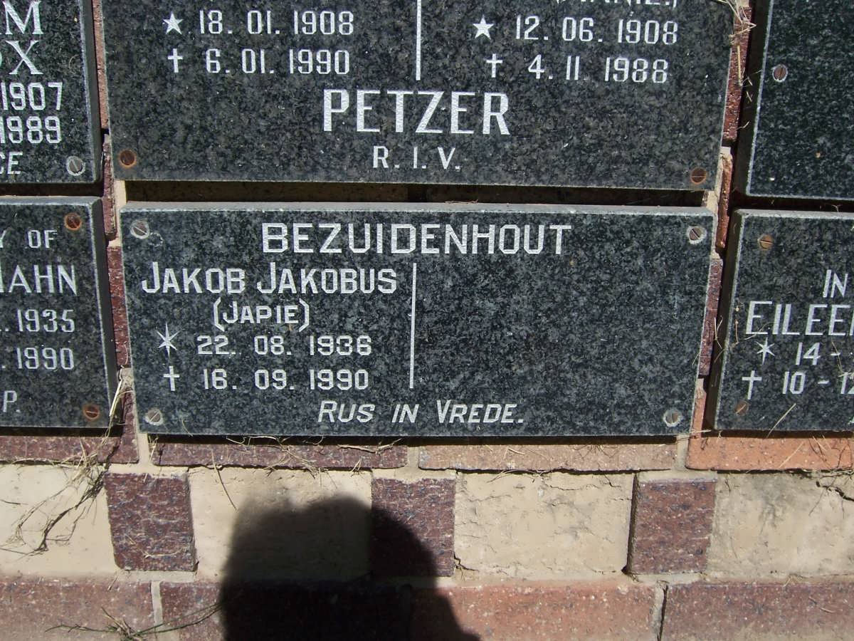 BEZUIDENHOUT Jakob Jakobus 1936-1990