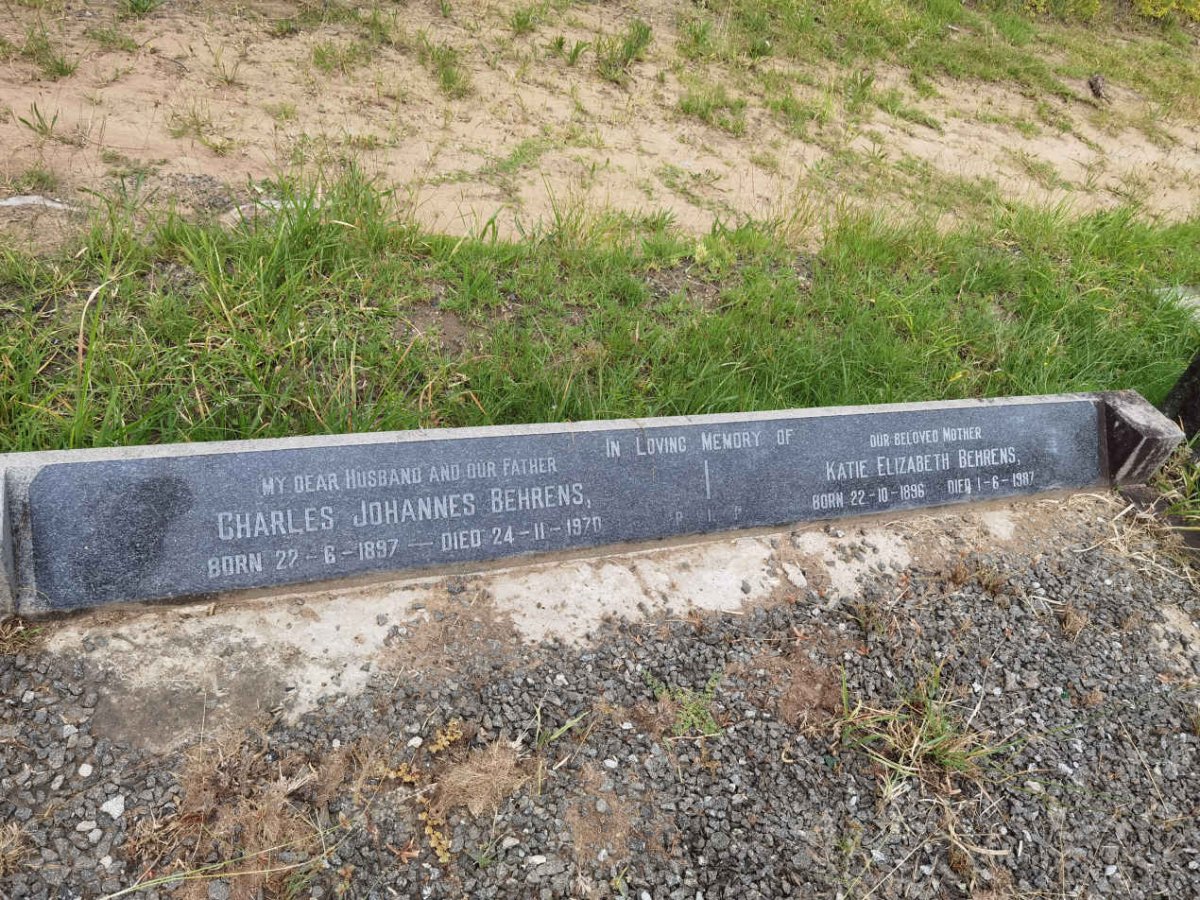 BEHRENS Charles Johannes 1897-1970 &amp; Katie Elizabeth 1896-1987