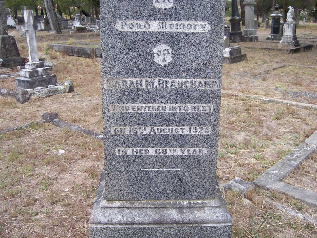 BEAUCHAMP Sarah M. -1929