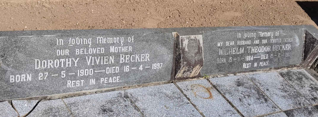 BECKER Wilhelm Theodor 1884-19?2 & Dorothy Vivien 1900-1997