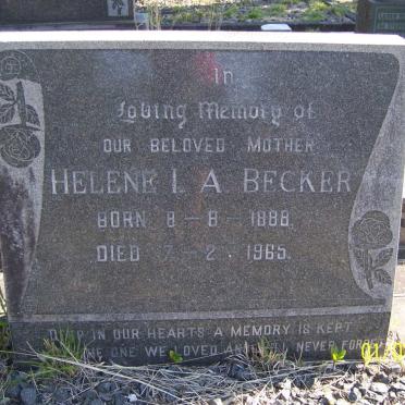 BECKER Helene I.A. 1888-1965
