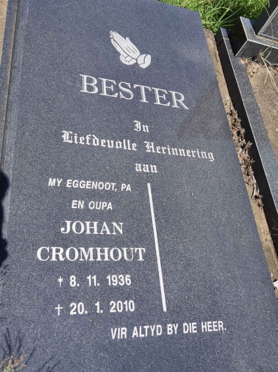 BESTER Johan Cromhout 1936-2010