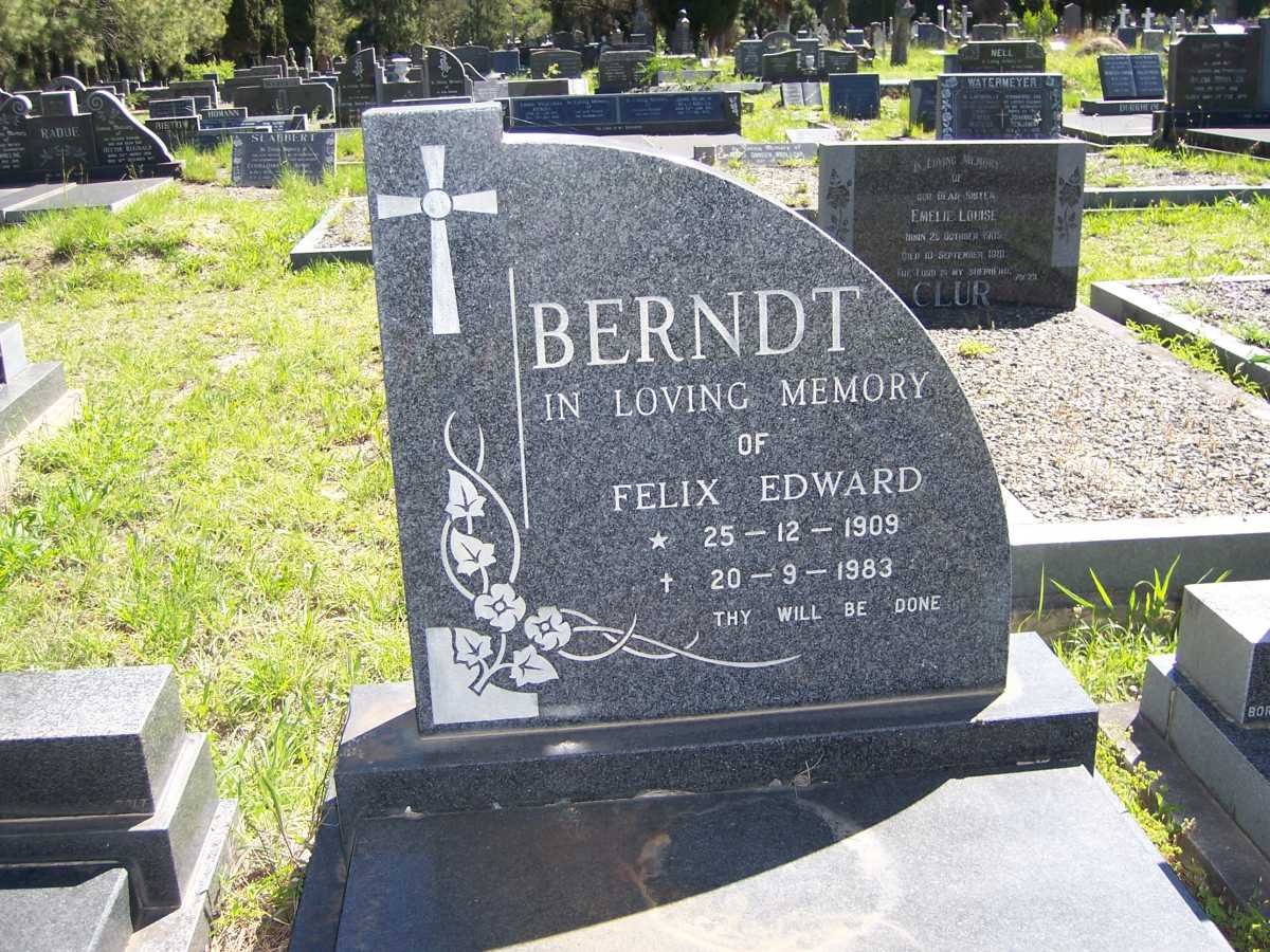 BERNDT Felix Edward 1909-1983