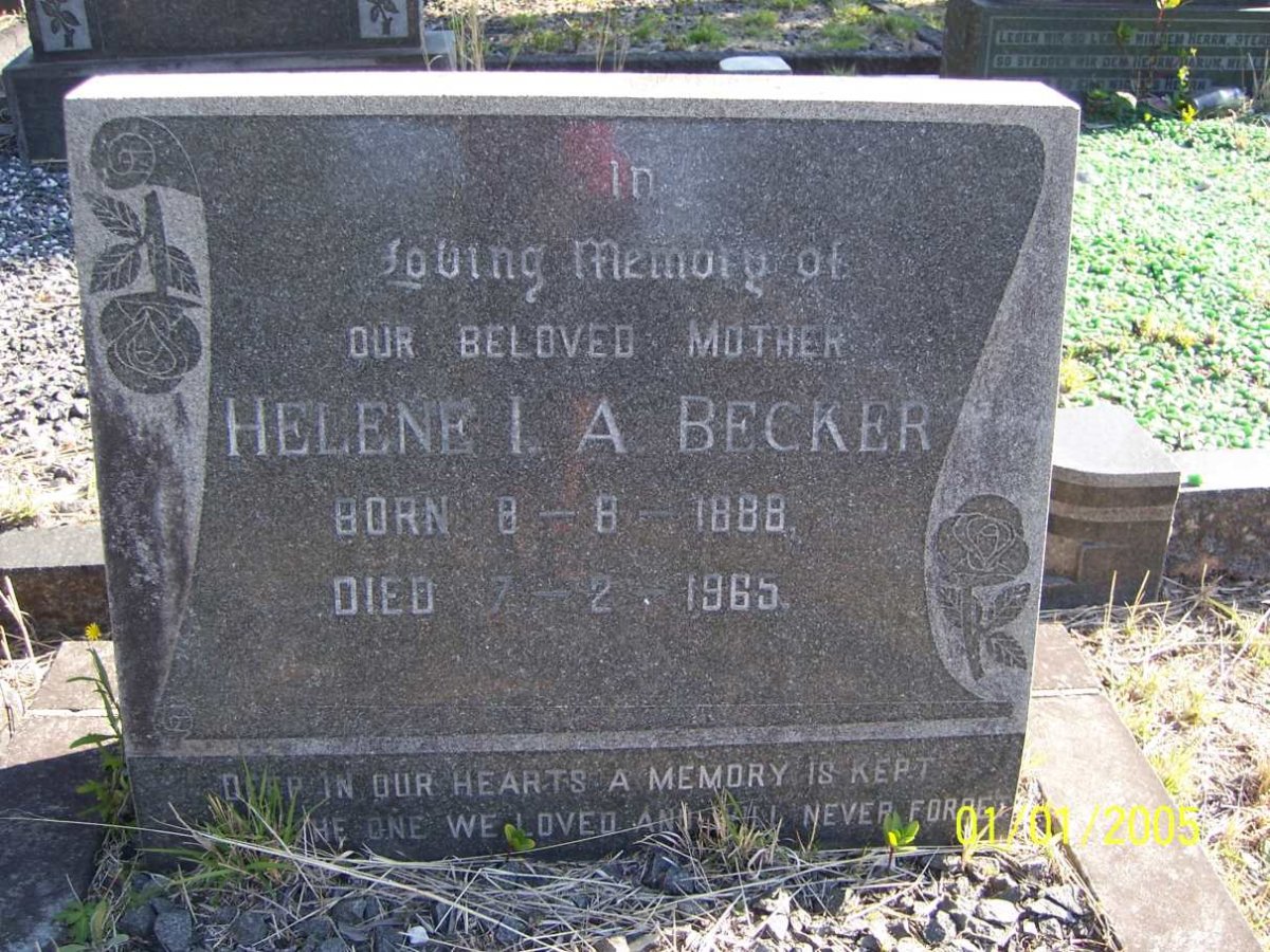 BECKER Helene I.A. 1888-1965