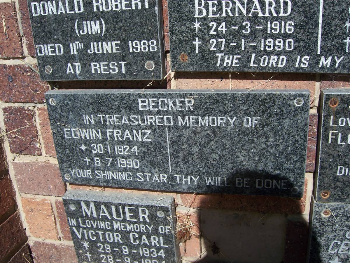 BECKER Edwin Franz 1924-1990