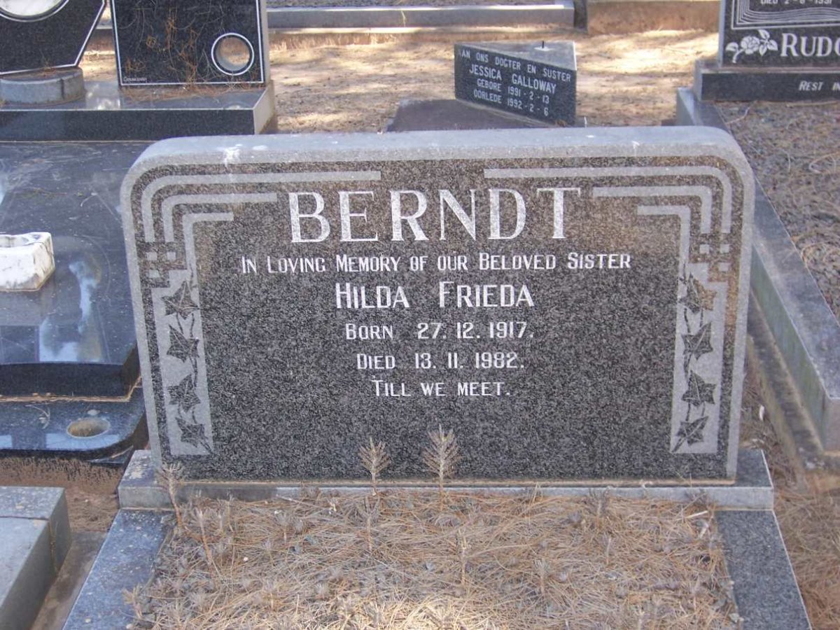 BERNDT Hilda Frieda 1917-1982