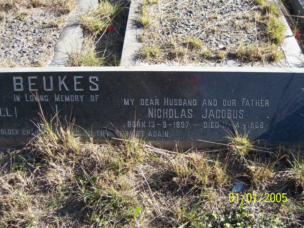BEUKES Nicholas Jacobus 1897-1968