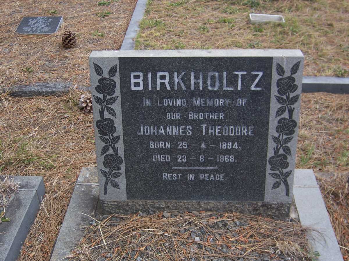 BIRKHOLTZ Johannes Theodore 1894-1968