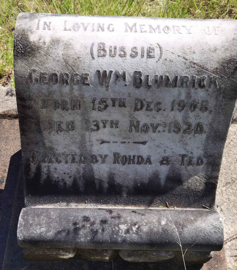 BLUMRICK George Wm. 1905-1920