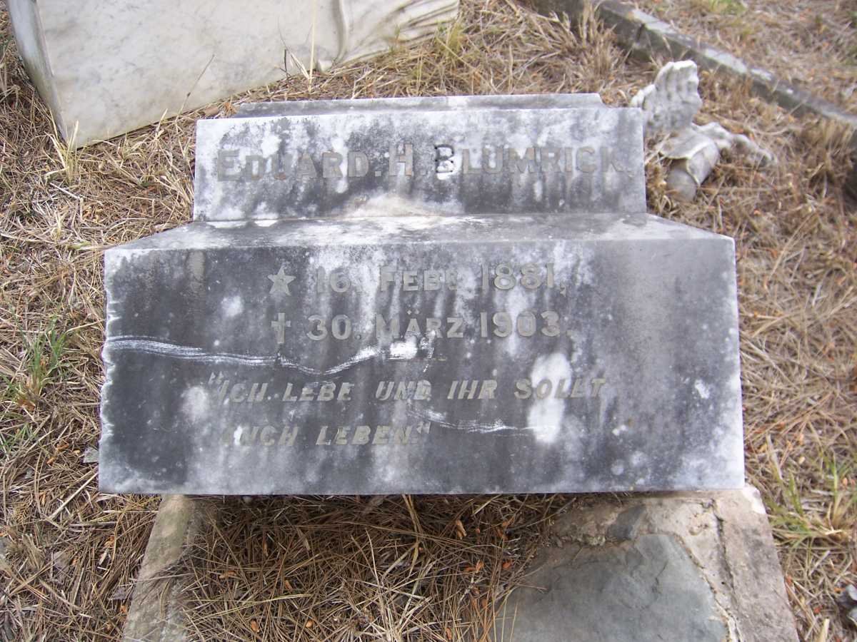 BLUMRICK Eduard H. 1881-1903