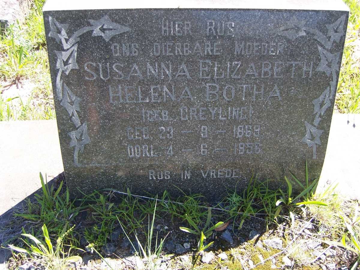 BOTHA Susanna Elizabeth Helena nee GREYLING 1869-1956