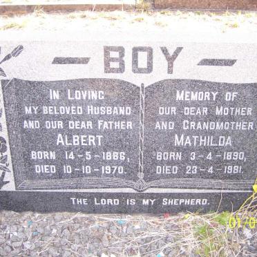 BOY Albert 1886-1970 &amp; Mathilda 1890-1981