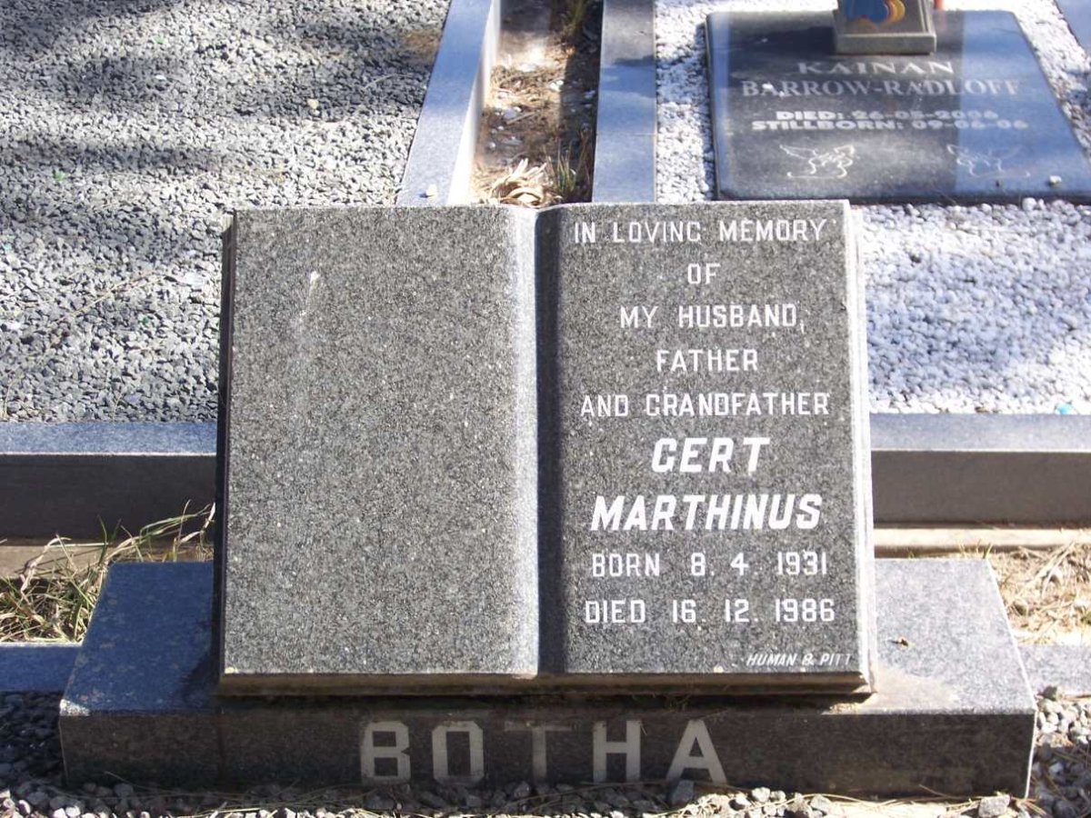 BOTHA Gert Marthinus 1931-1986