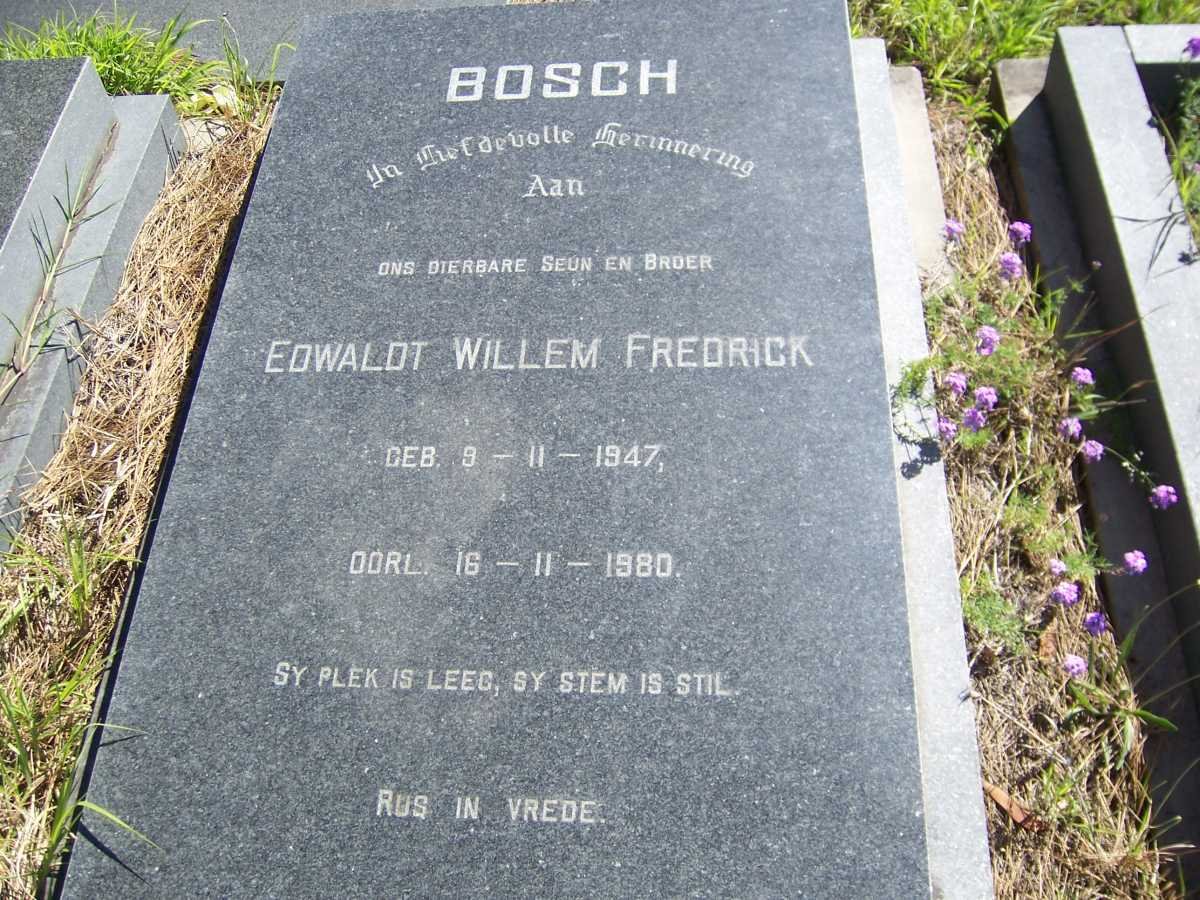 BOSCH Edwaldt Willem Fredrick 1947-1980