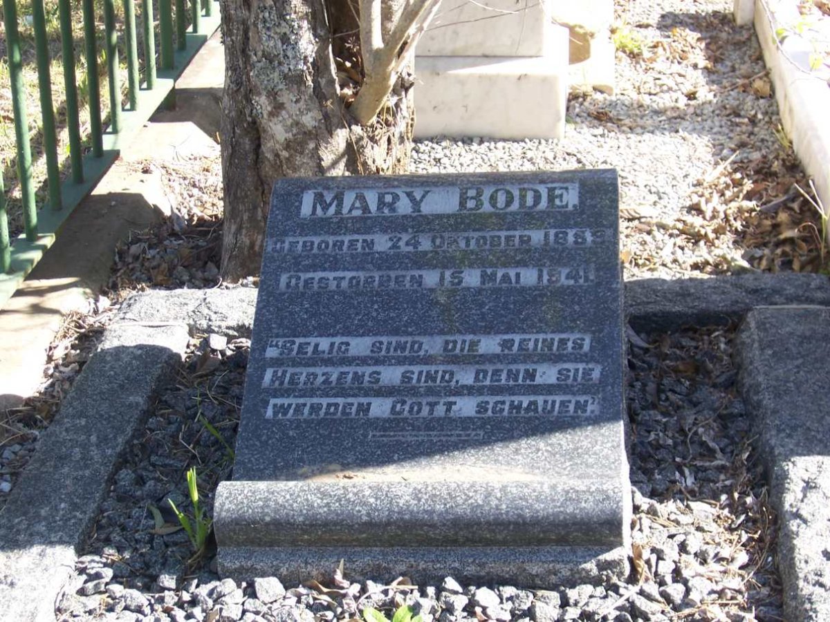 BODE Mary 1859-1941