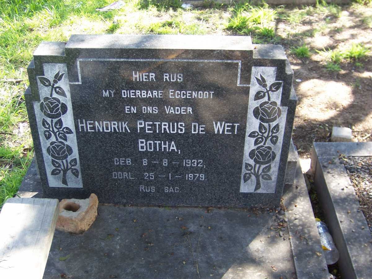 BOTHA Hendrik Petrus de Wet 1932-1979
