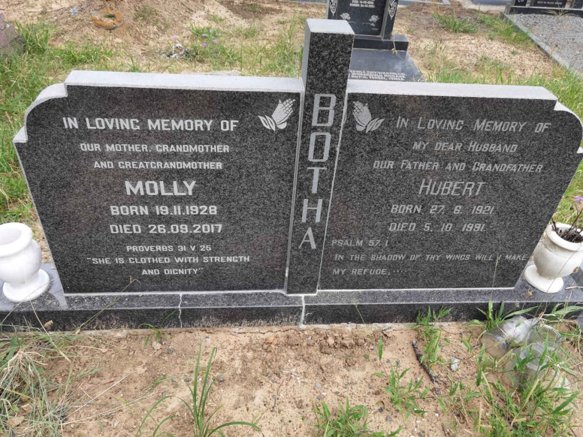 BOTHA Hubert 1921-1991 &amp; Molly 1928-2017