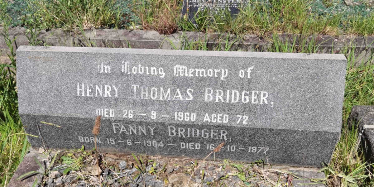BRIDGER Henry Thomas -1960 &amp; Fanny 1904-1977