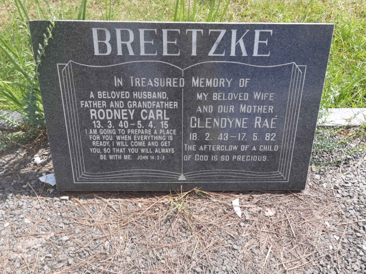 BREETZKE Rodney Carl 1940-2015 & Glendyne Rae 1943-1982