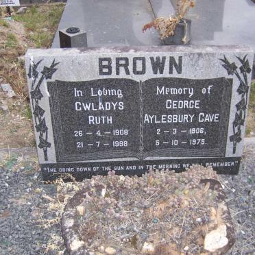 BROWN George Aylesbury Cave 1906-1975 &amp; Gwladys Ruth 1908-1998