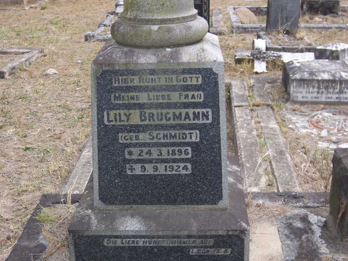 BRUGMANN Lily nee SCHMIDT 1896-1924