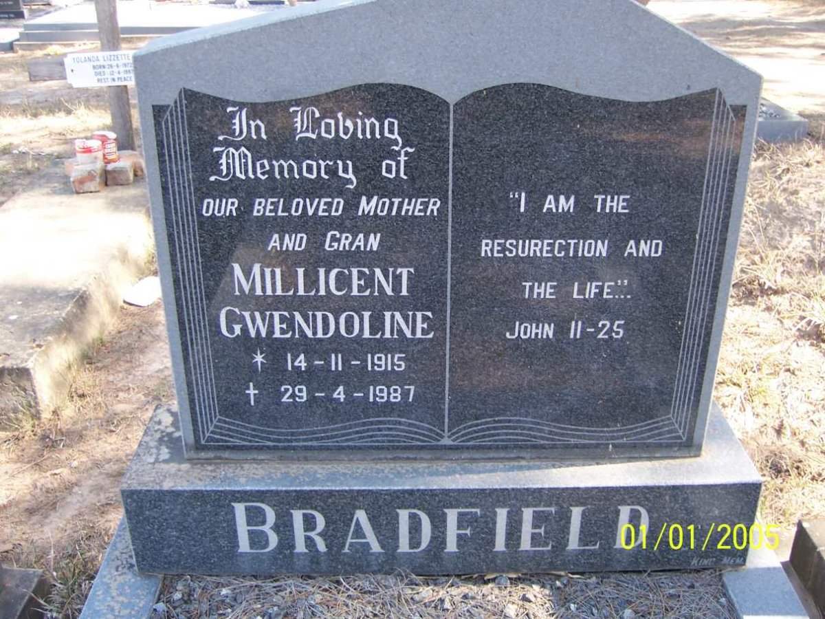 BRADFIELD Millicent Gwendoline 1915-1987