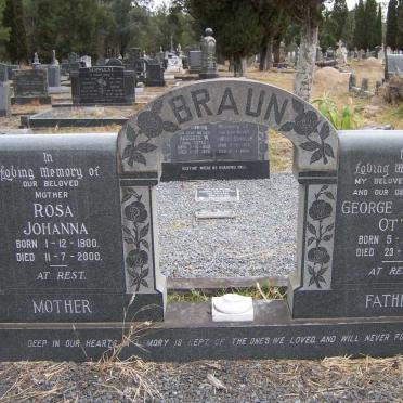 BRAUN George Albert Otto 1891-1964 &amp; Rosa Johanna 1900-2000