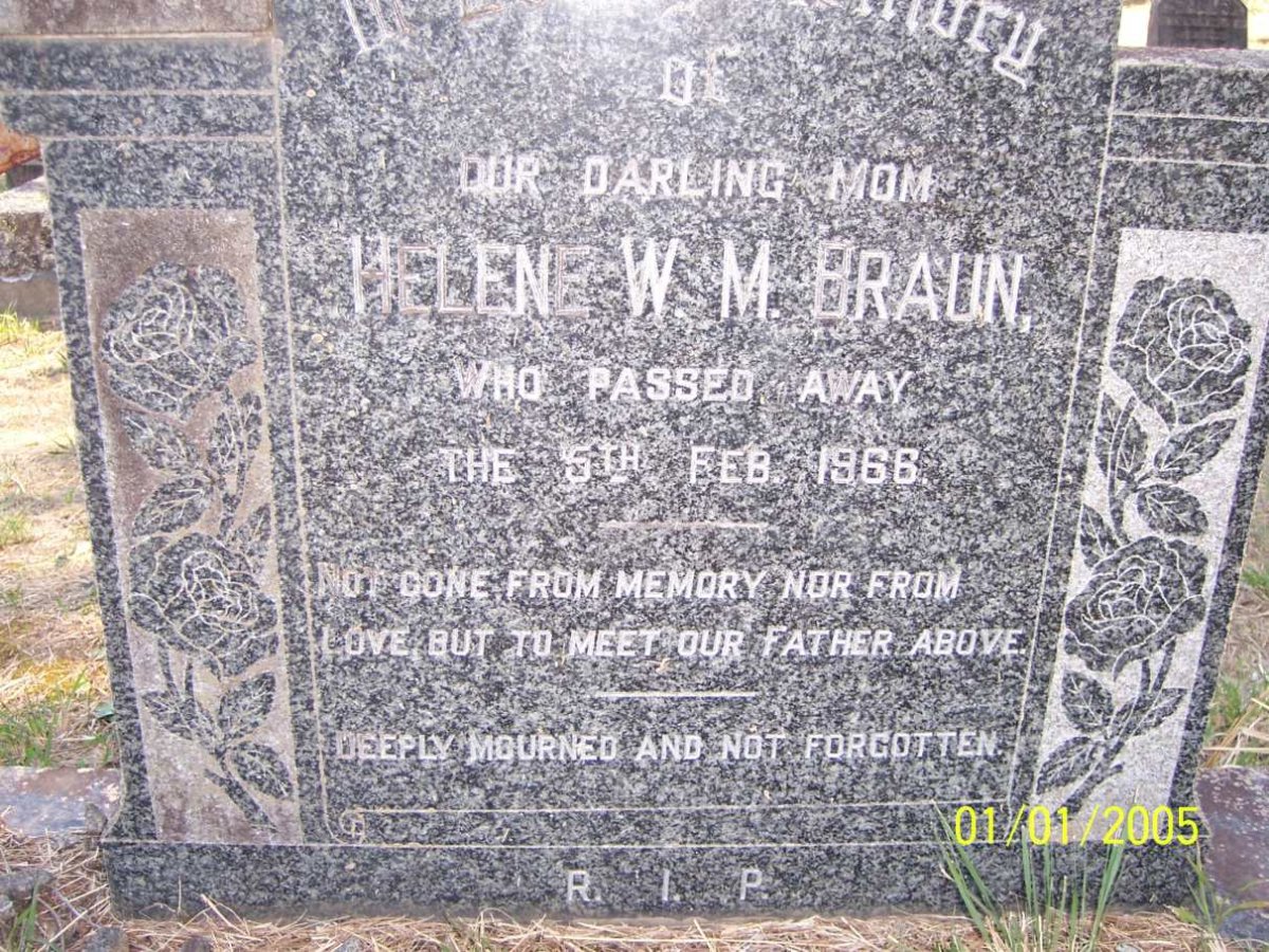 BRAUN Helene W.M. -1966
