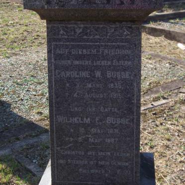 BUSSE Wilhelm F. 1831-1887 &amp; Caroline W. 1835-1915
