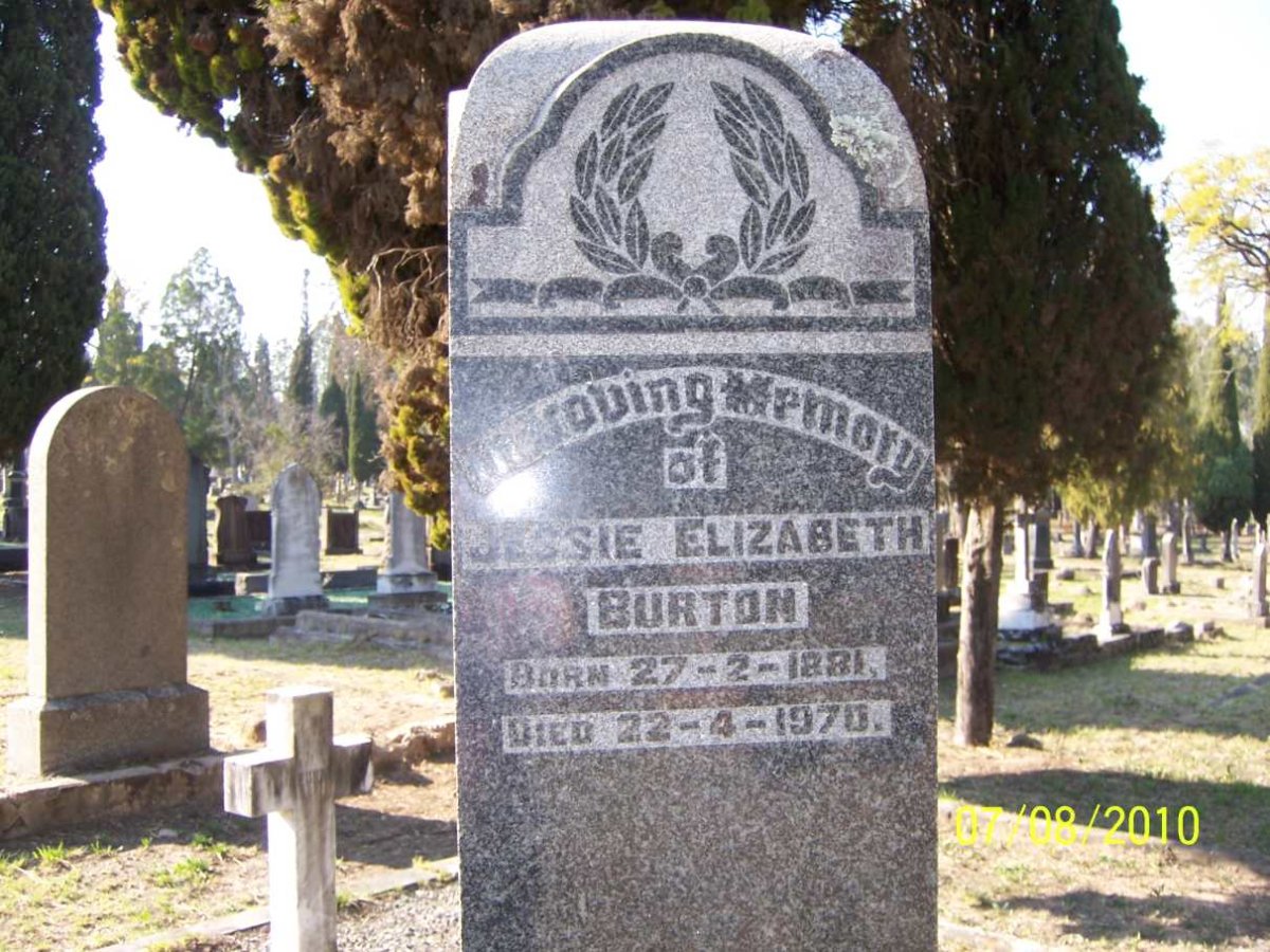 BURTON Jessie Elizabeth 1881-1970