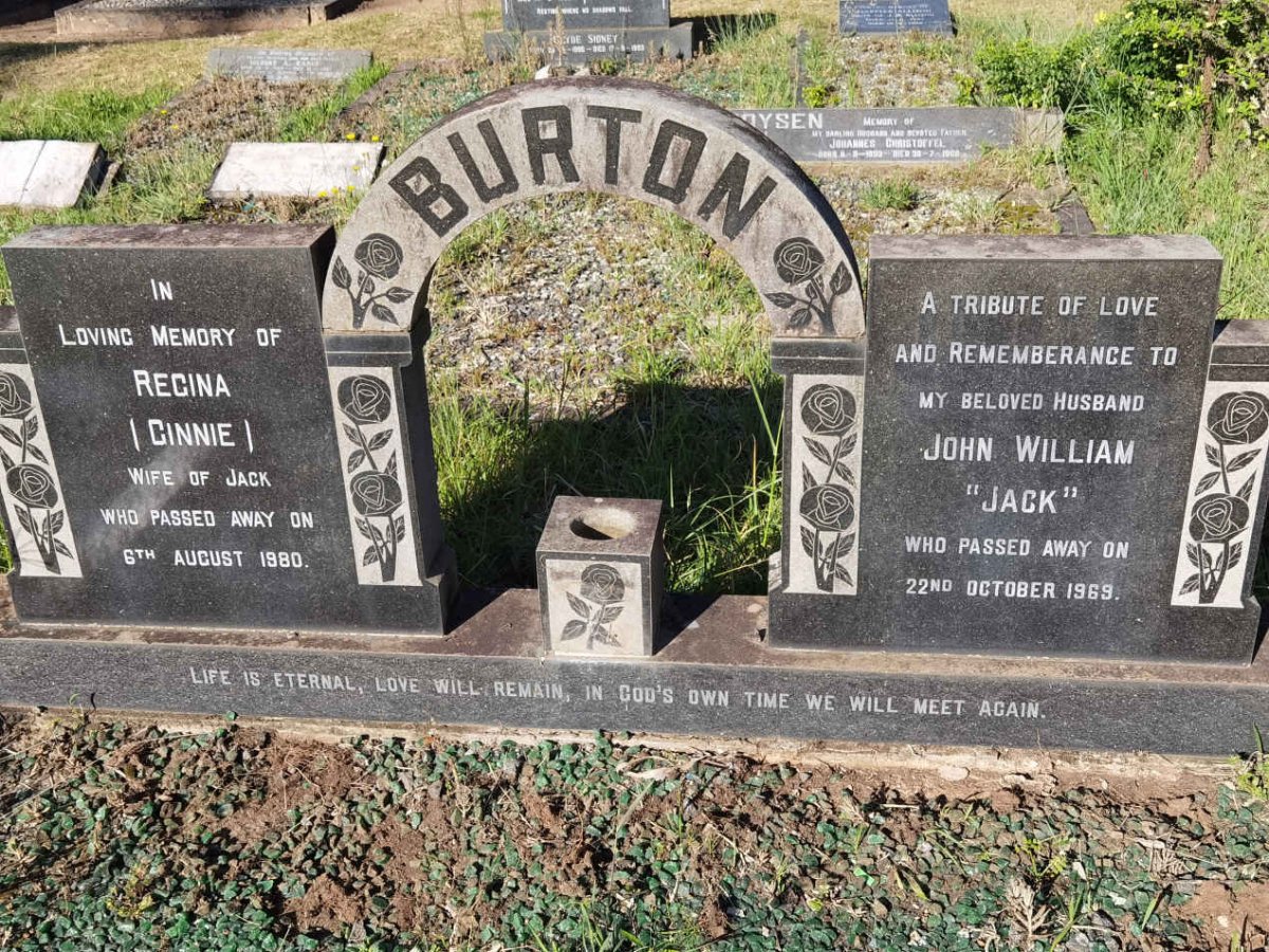 BURTON John William -1969 & Regina -1980